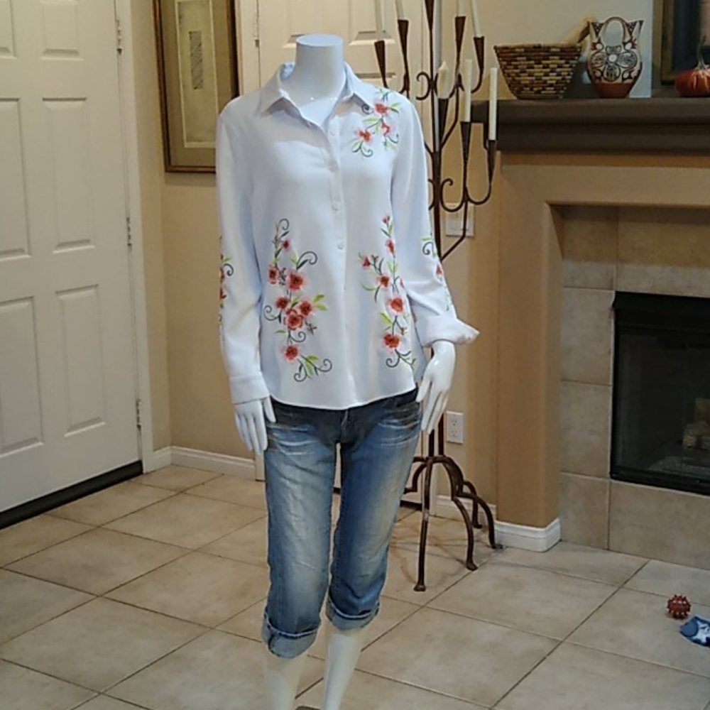 Draper's&Damon's Lady's Stretch Floral Blouse
